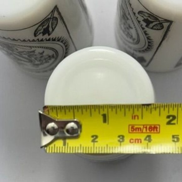 RARE Vtg Hazel Atlas Milk Glass Tumblers Love Birds Embossed Dutch Folk Art Set* - Picture 9 of 9